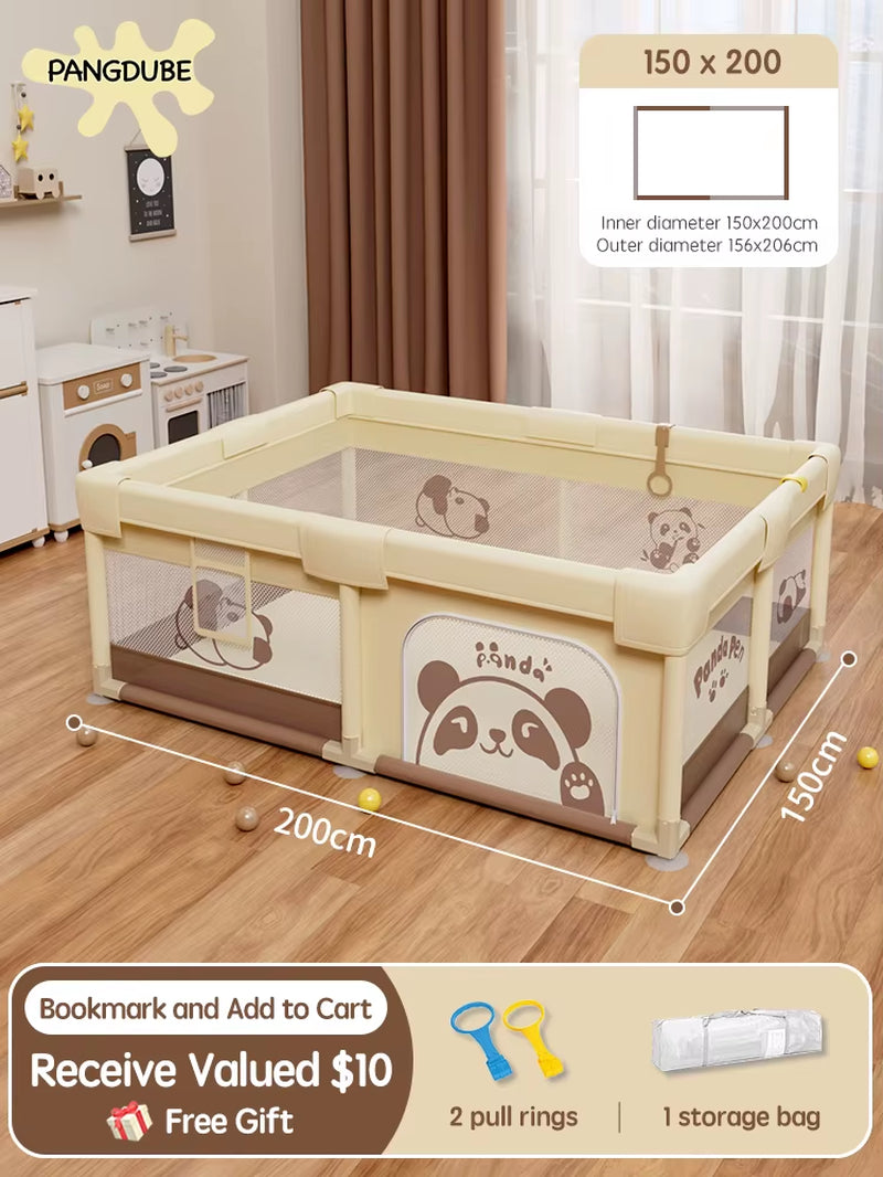 Crocodile Baby Play Fence with Storage Bag & Hand Rings Playpen for Baby Playground Baby Ball Pool Children'S Playpen