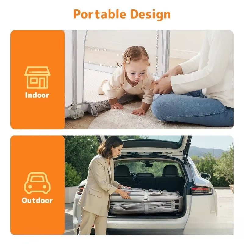 Nubely - PlaySafe™ – Foldable Baby Playpen with Breathable Mesh - 