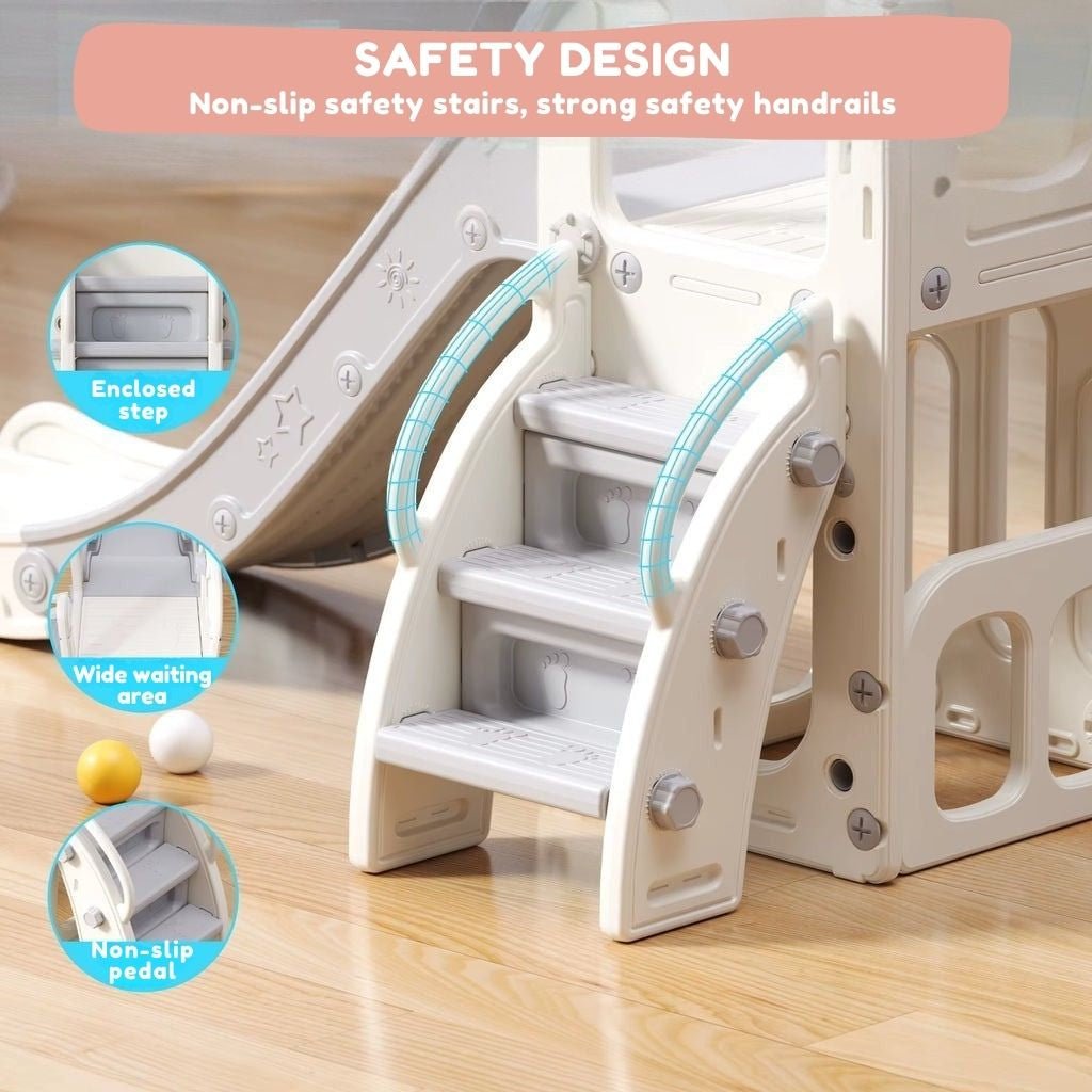 Nubely - PlaySlide™ 4-in-1 Indoor Toddler Slide & Activity Playset - Playground -
