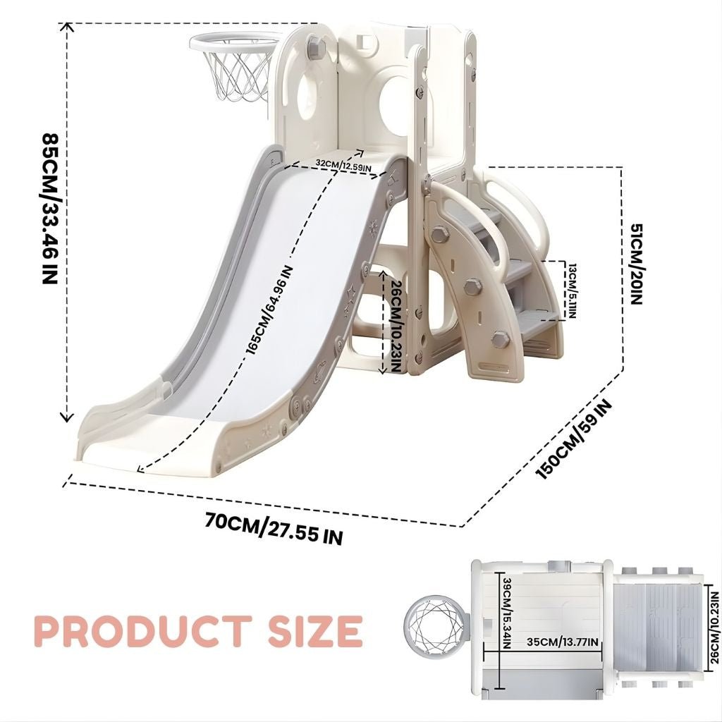 Nubely - PlaySlide™ 4-in-1 Indoor Toddler Slide & Activity Playset - Playground -
