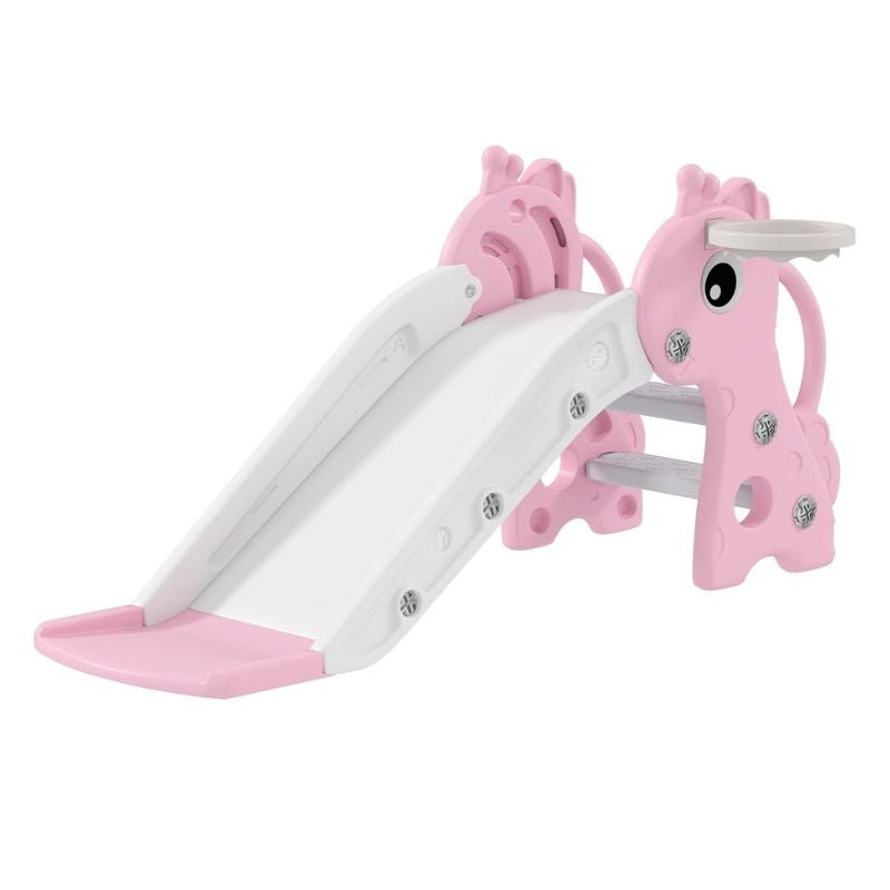 Nubely - PlaySlide™ Giraffe – 3-in-1 Toddler Slide & Basketball Set - Playground -