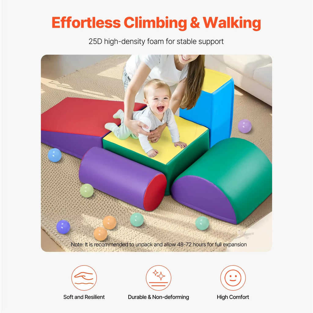 Nubely - SoftClimb™ – 5-Piece Toddler Foam Climbing Blocks - Playground -