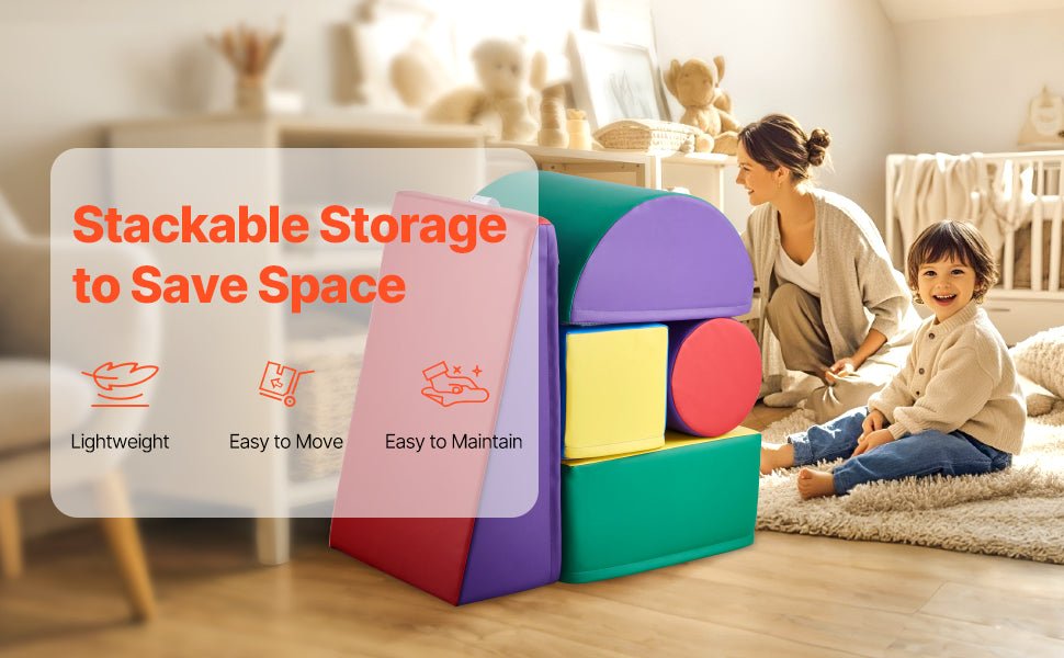 Nubely - SoftClimb™ – 5-Piece Toddler Foam Climbing Blocks - Playground -