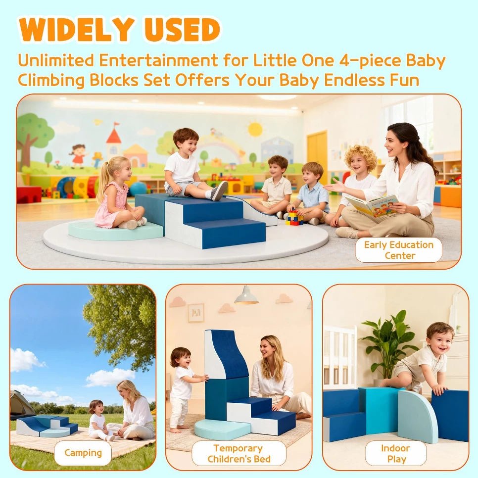 Nubely - SoftPlay™ 4-Piece Toddler Foam Climbing Set - Playground -